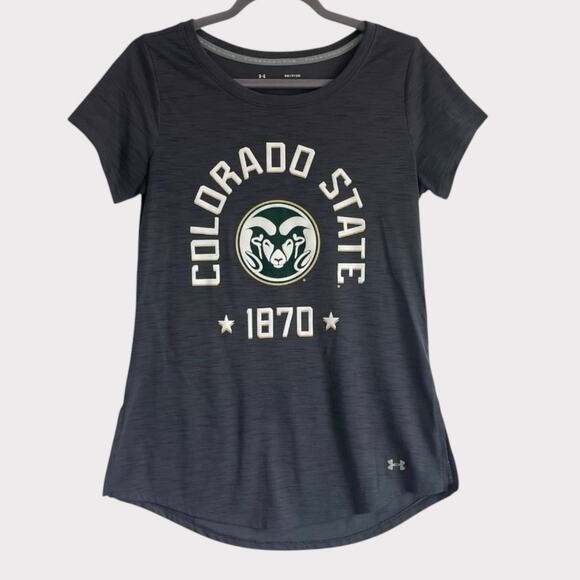 Under Armour Grey Heatgear Threadborne Colorado State 1870 Graphic Tee - Picture 1 of 7